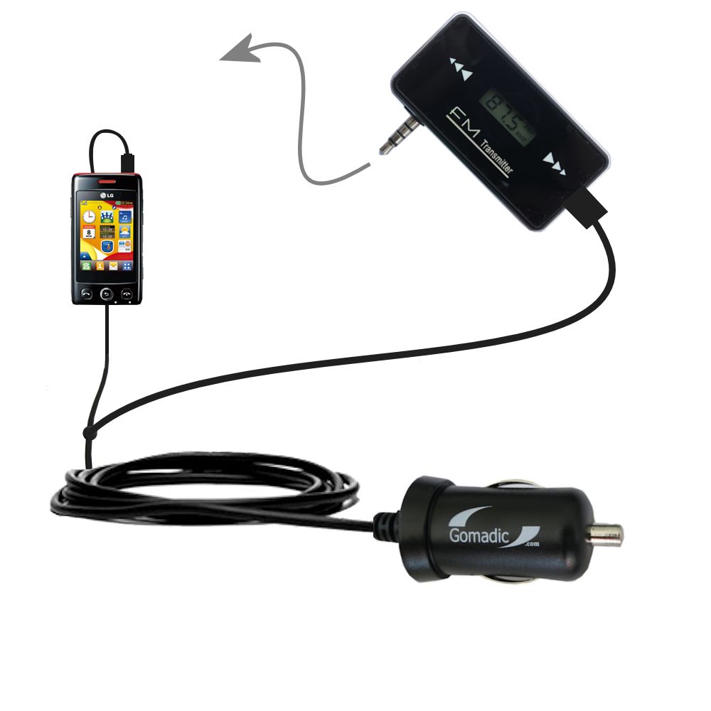 FM Transmitter Plus Car Charger compatible with the LG Wink