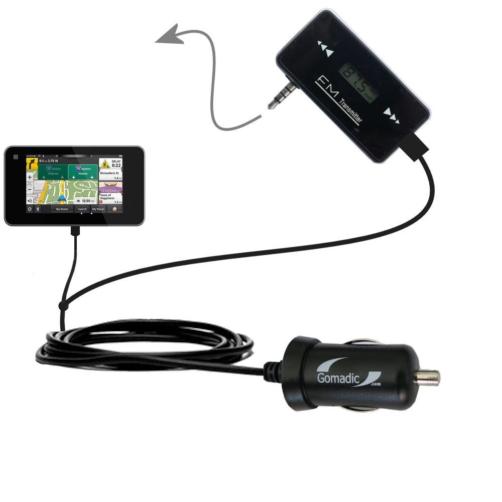 FM Transmitter Plus Car Charger compatible with the Magellan SmartGPS