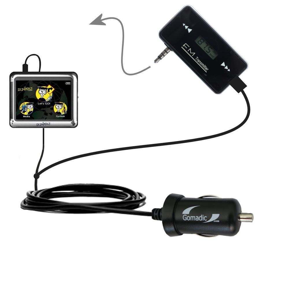 FM Transmitter Plus Car Charger compatible with the Maylong FD-350 GPS For Dummies