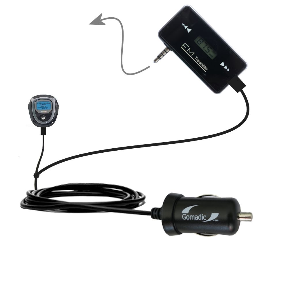 FM Transmitter Plus Car Charger compatible with the Memorex MMP8564A