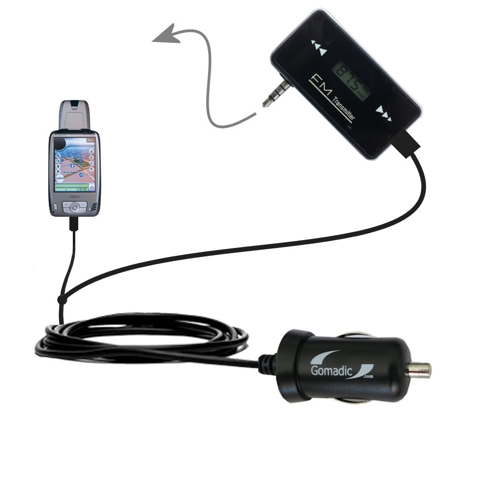 FM Transmitter Plus Car Charger compatible with the Mio A201