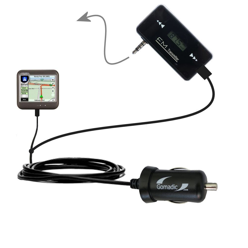 FM Transmitter Plus Car Charger compatible with the Mio C230