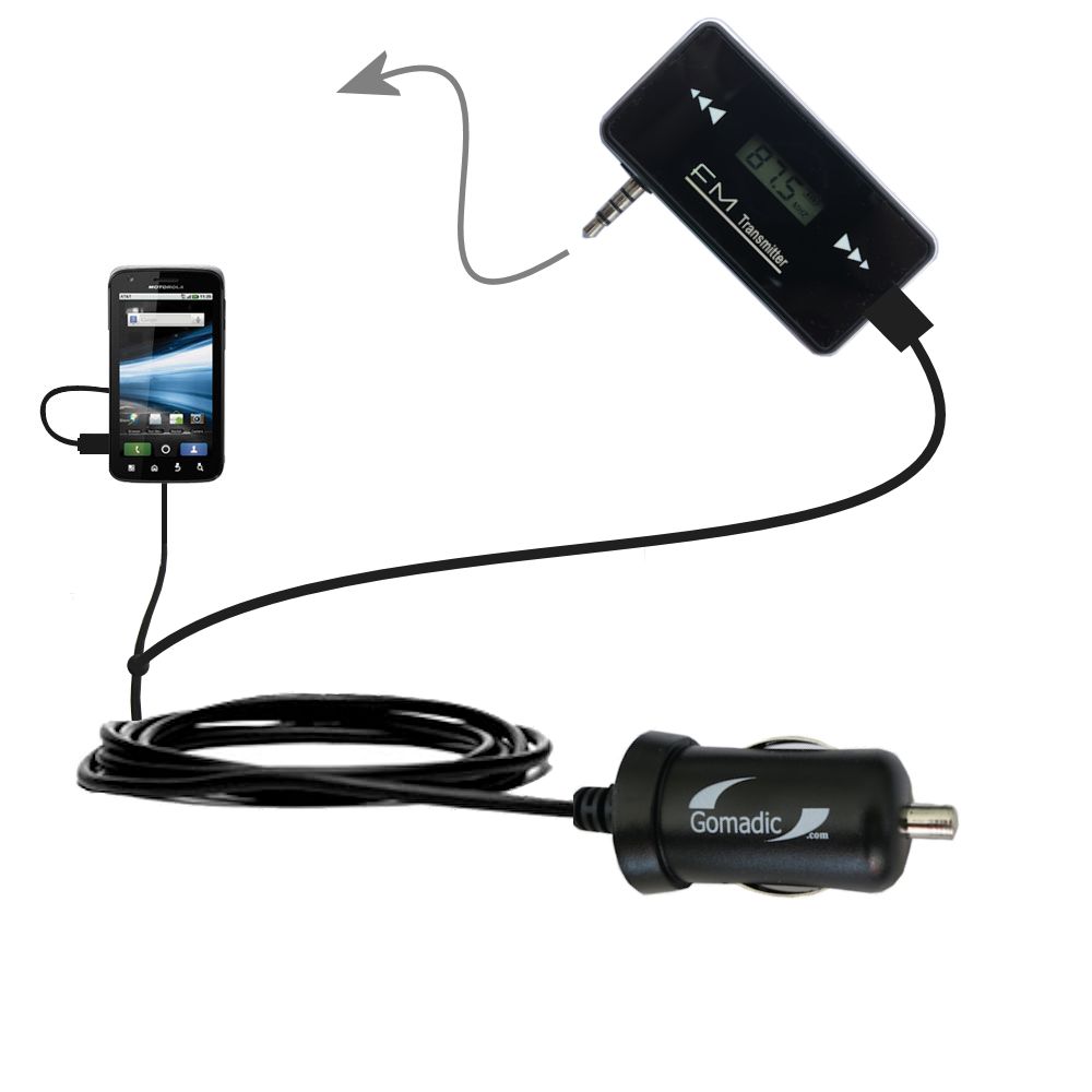 FM Transmitter Plus Car Charger compatible with the Motorola Etna