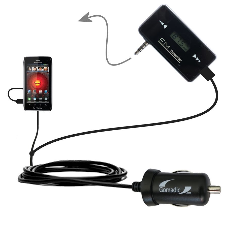 FM Transmitter Plus Car Charger compatible with the Motorola Maserati