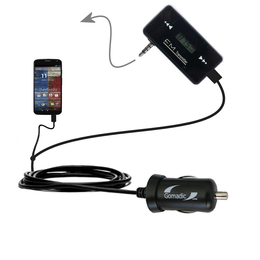 FM Transmitter Plus Car Charger compatible with the Motorola Moto X