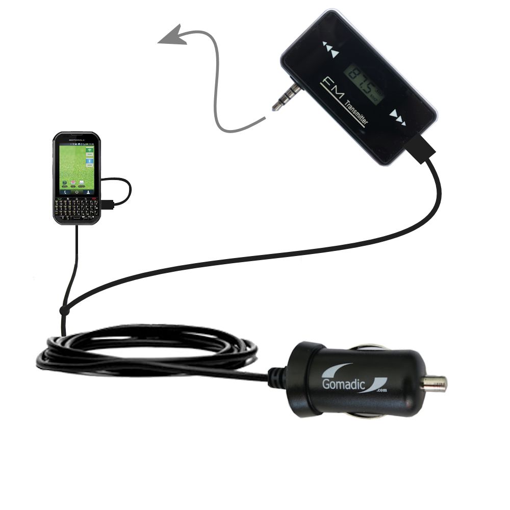 FM Transmitter Plus Car Charger compatible with the Motorola TITANIUM