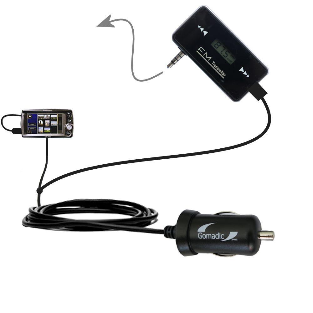 3rd Generation Powerful Audio FM Transmitter with Car Charger suitable for the Navman iCN 750 - Uses Gomadic TipExchange Technology