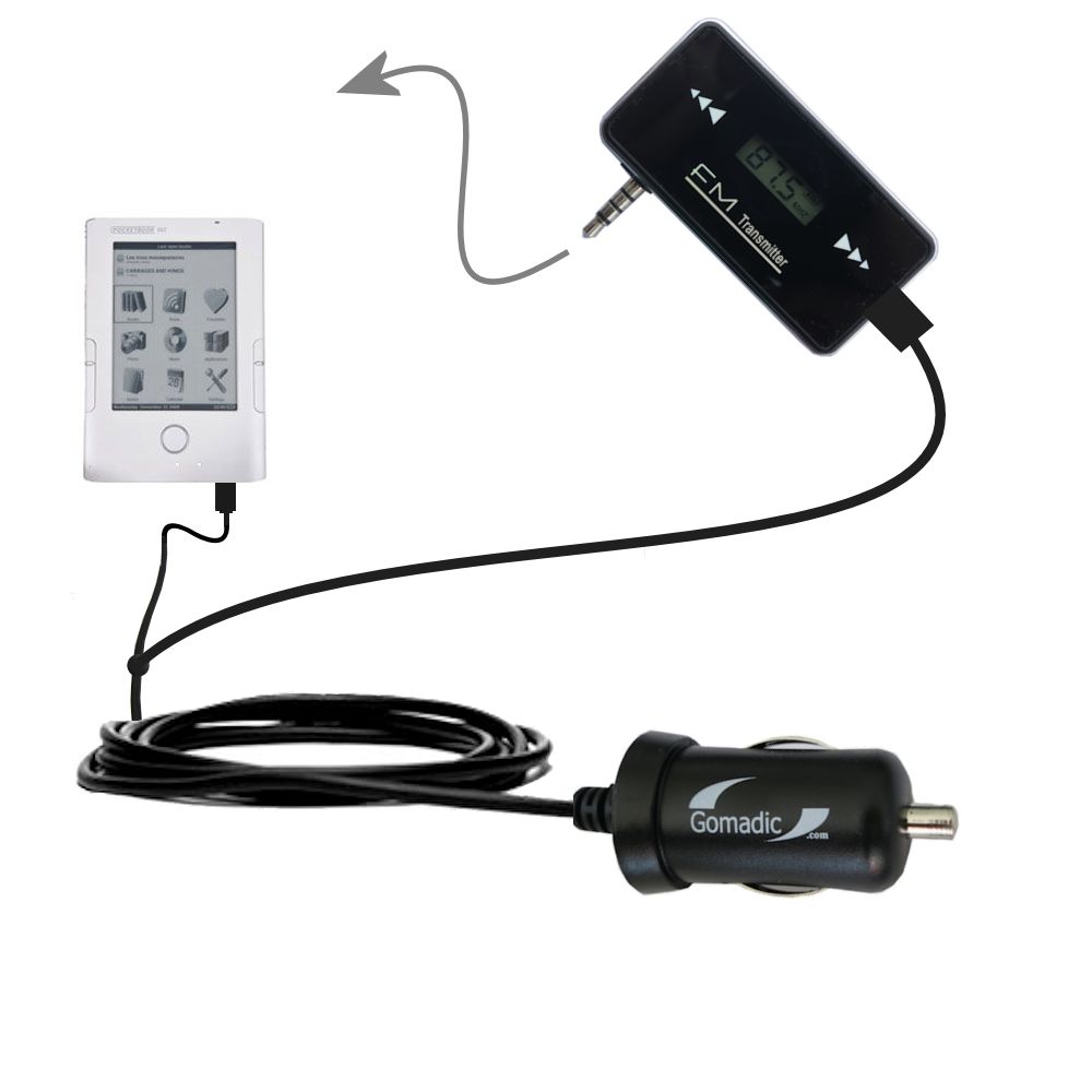 FM Transmitter Plus Car Charger compatible with the Netronix Pocketbook 302