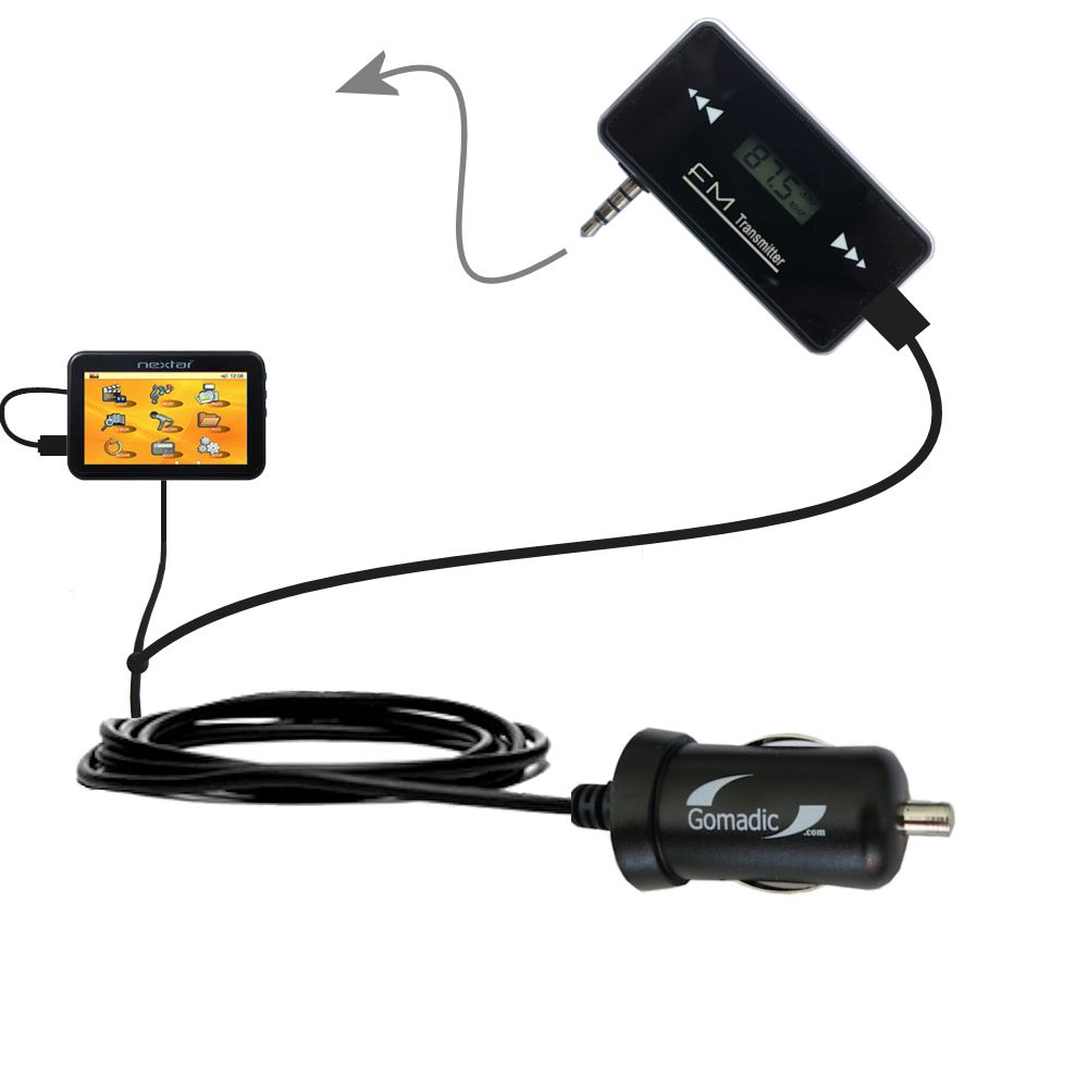 FM Transmitter Plus Car Charger compatible with the Nextar K40