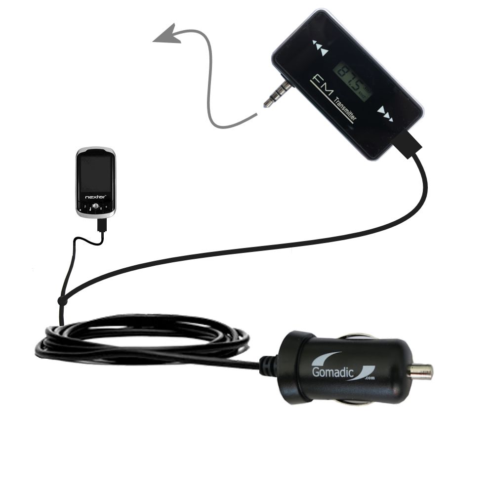 FM Transmitter Plus Car Charger compatible with the Nextar MA852
