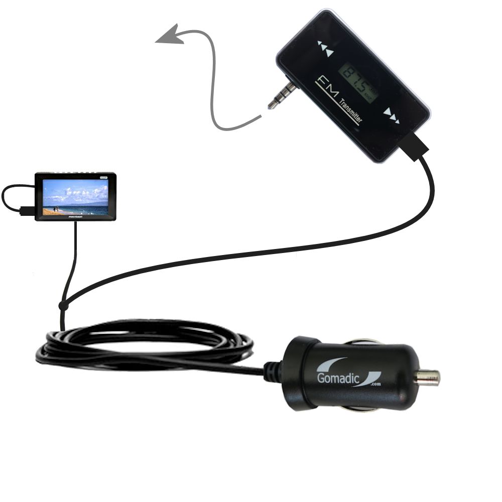 FM Transmitter Plus Car Charger compatible with the Nextar MC1007