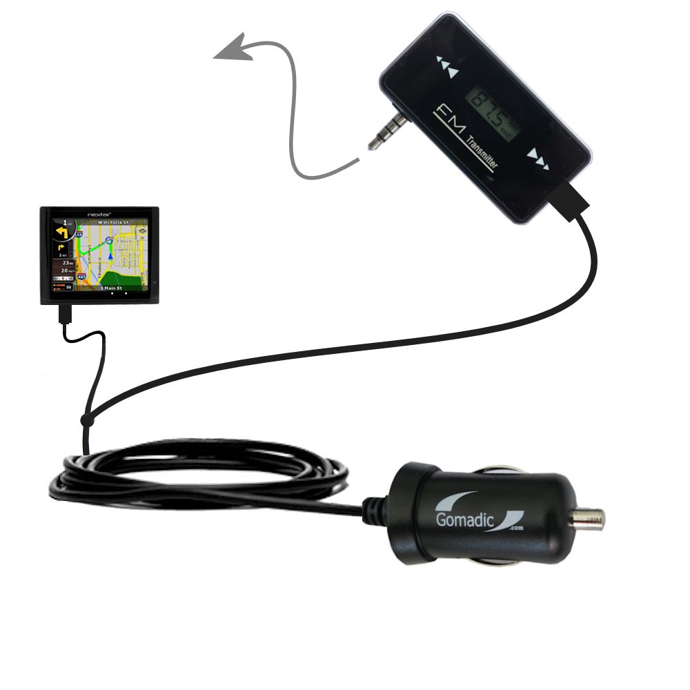 FM Transmitter Plus Car Charger compatible with the Nextar ME