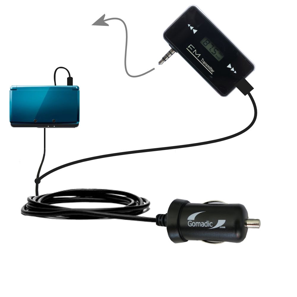 FM Transmitter Plus Car Charger compatible with the Nintendo 3DS