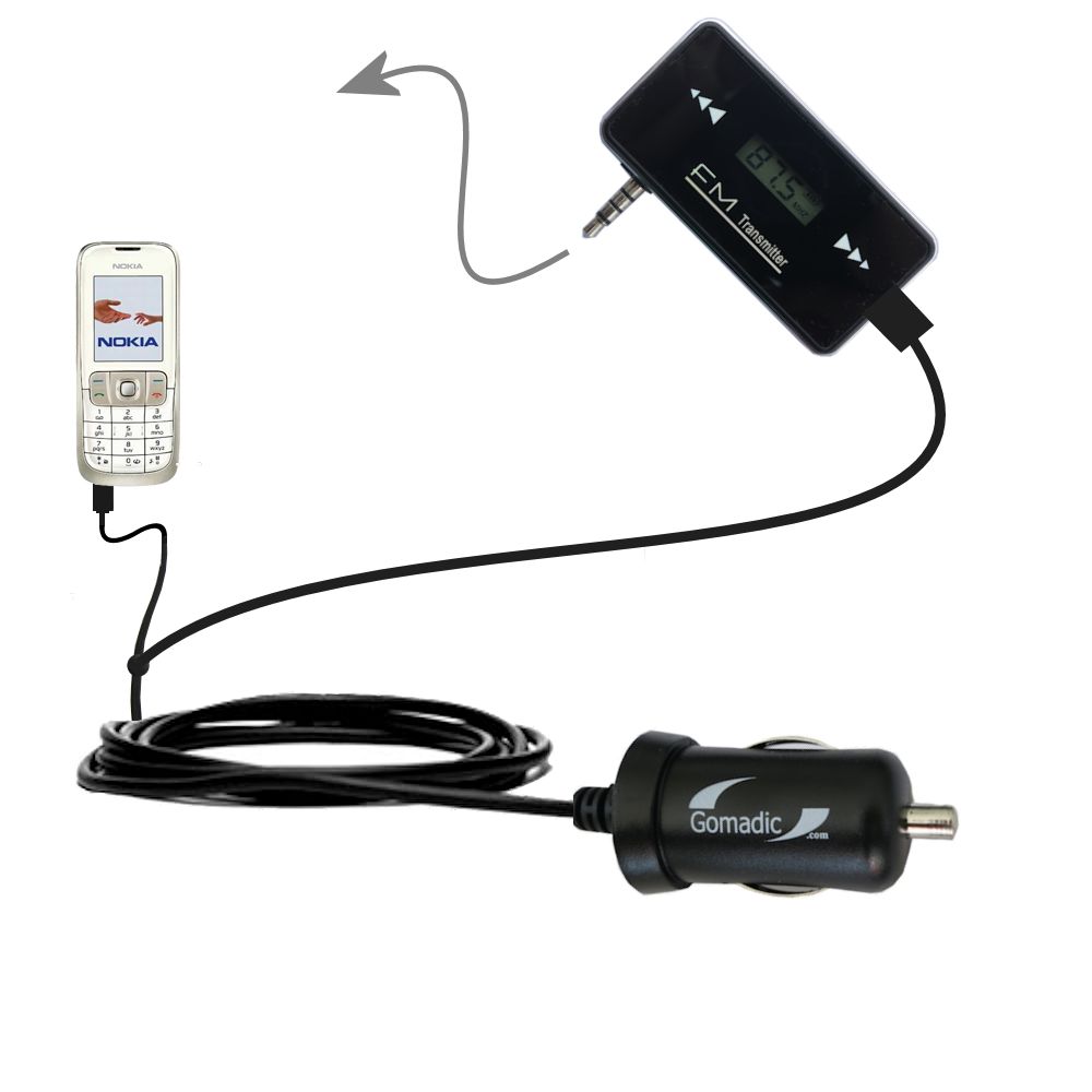 FM Transmitter Plus Car Charger compatible with the Nokia 2630 2660 2680