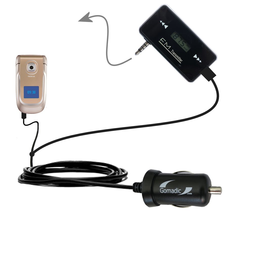 FM Transmitter Plus Car Charger compatible with the Nokia 2720 2760