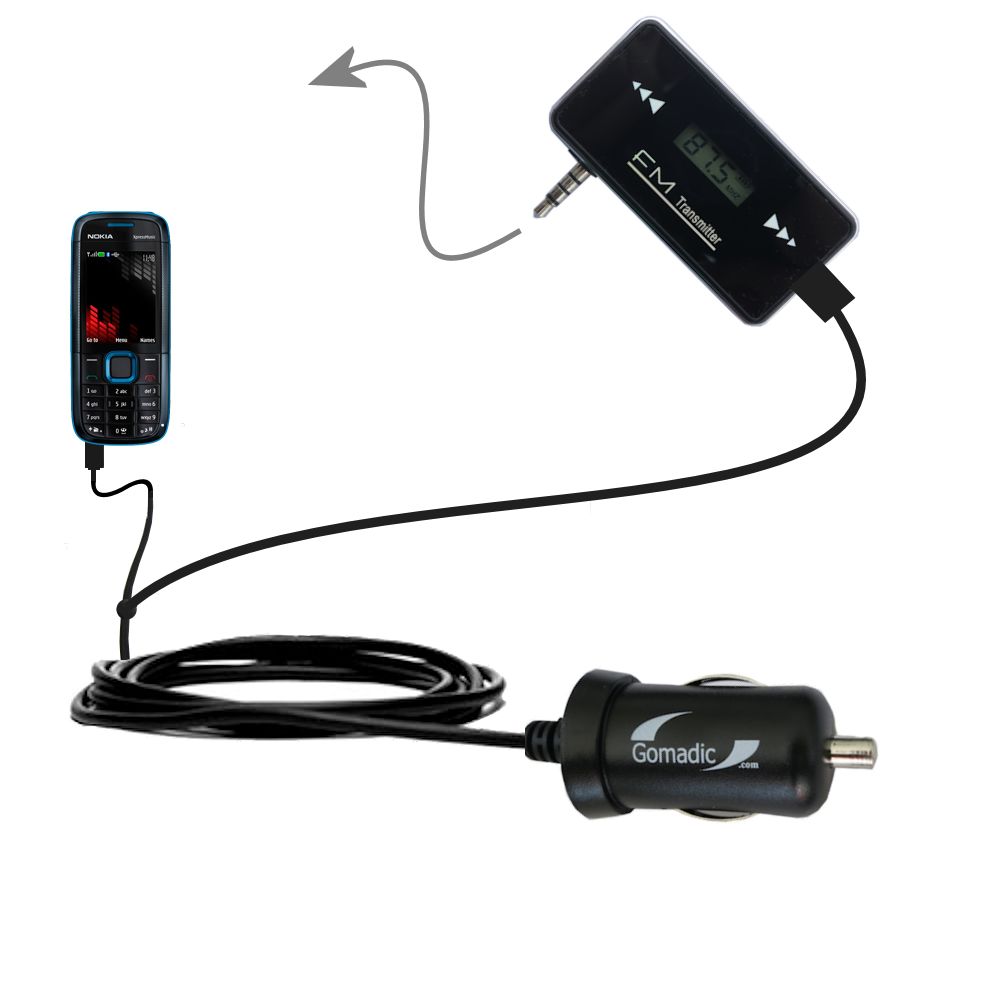 FM Transmitter Plus Car Charger compatible with the Nokia 5130 5220 5300 5310