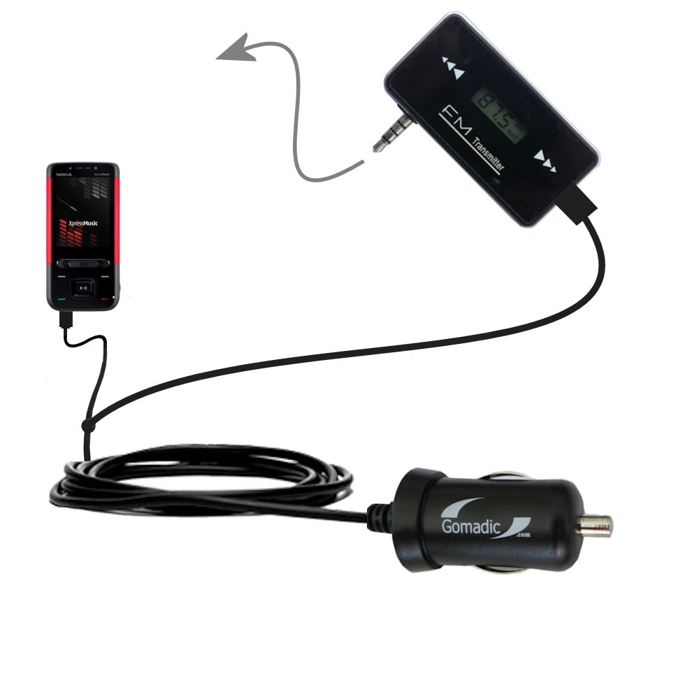 FM Transmitter Plus Car Charger compatible with the Nokia 5610 5800