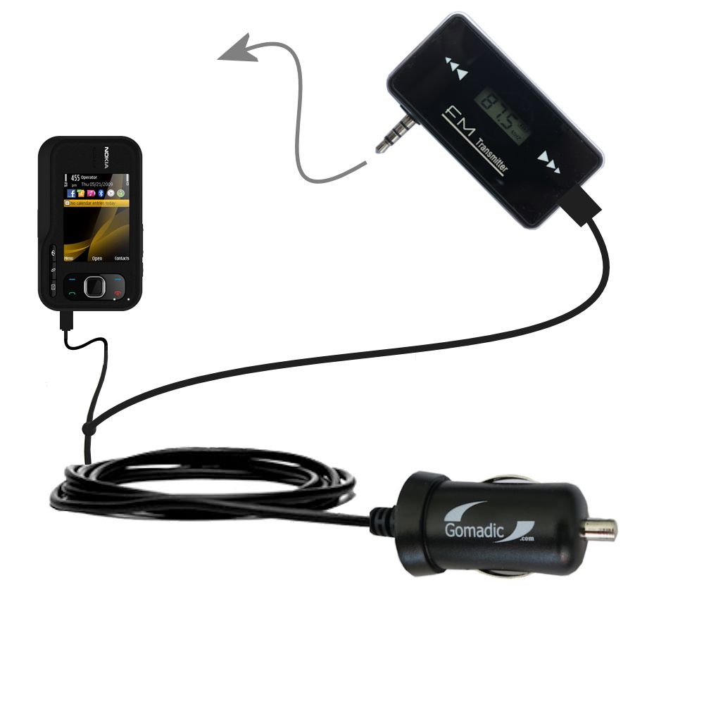 FM Transmitter Plus Car Charger compatible with the Nokia 6790