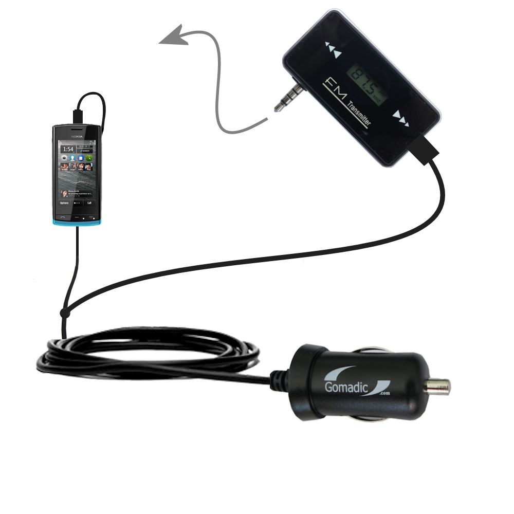 FM Transmitter Plus Car Charger compatible with the Nokia Fate