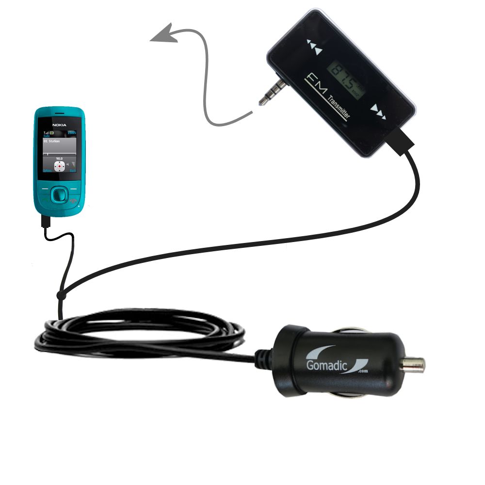 FM Transmitter Plus Car Charger compatible with the Nokia Slide