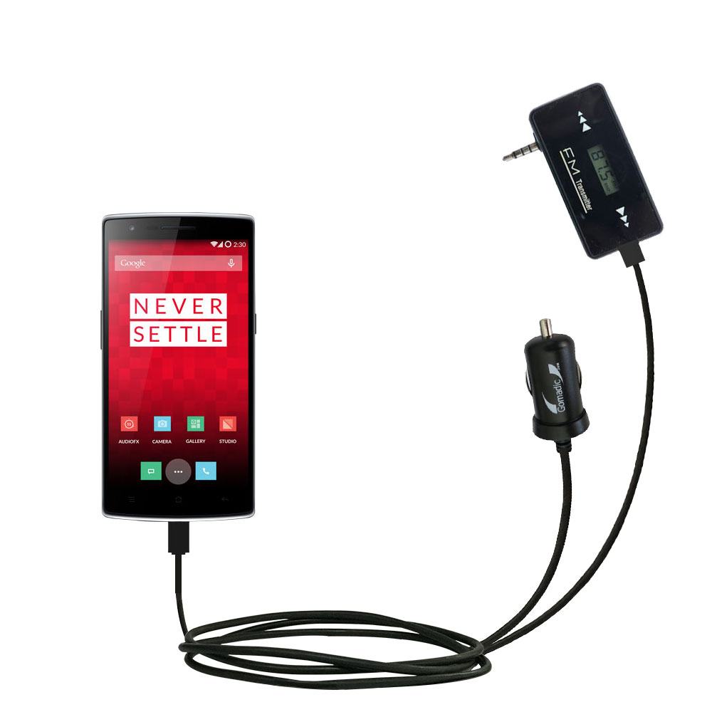 FM Transmitter Plus Car Charger compatible with the OnePlus One