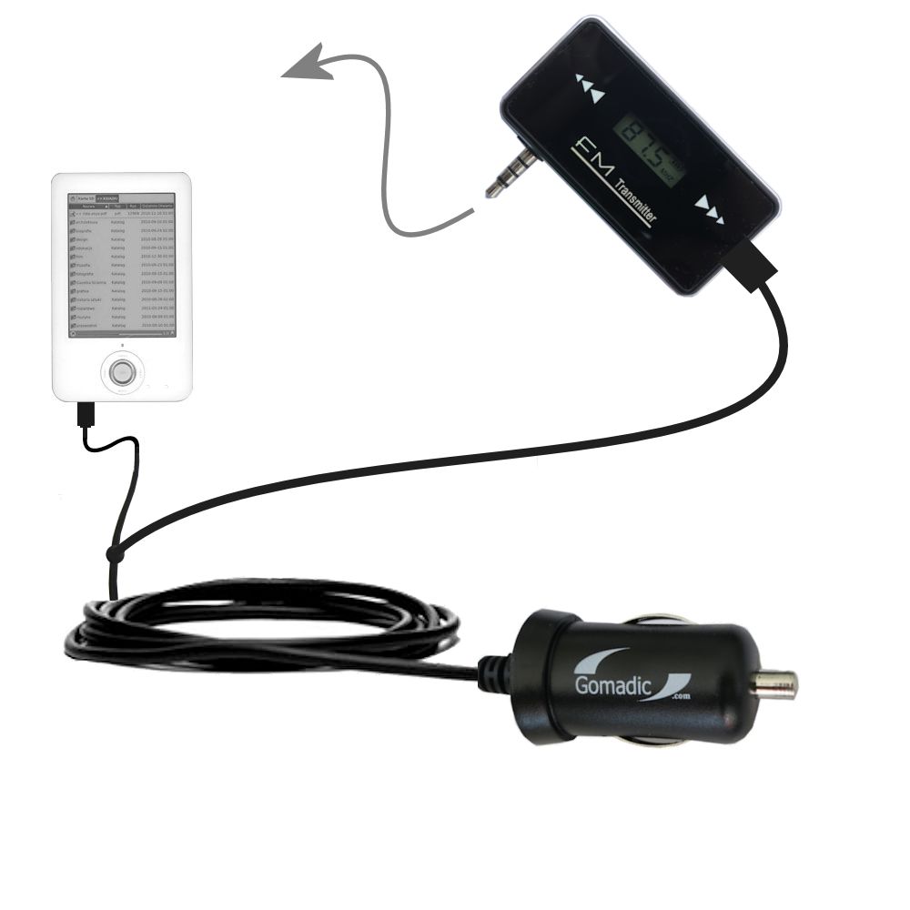 FM Transmitter Plus Car Charger compatible with the Onyx Boox60