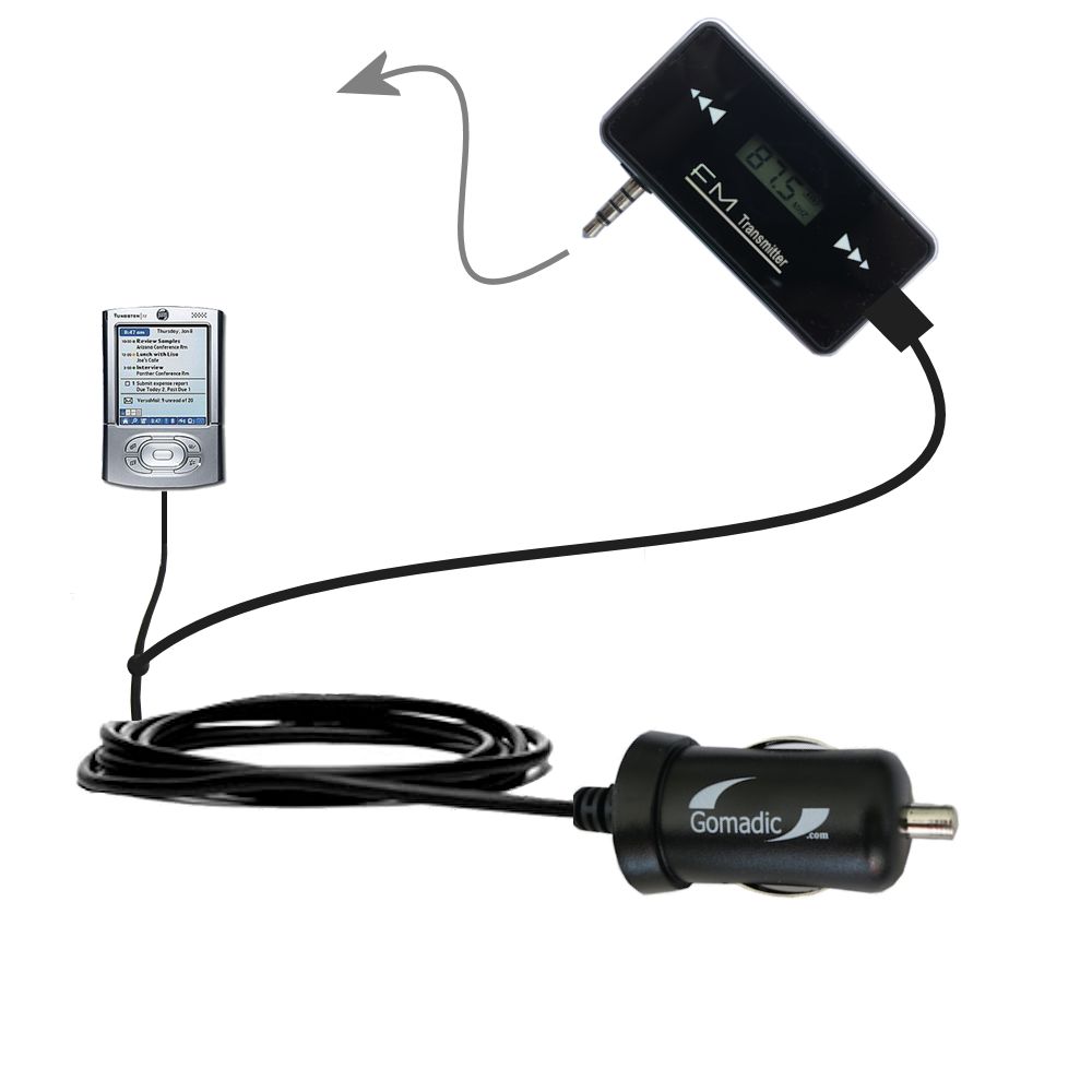 FM Transmitter Plus Car Charger compatible with the Palm palm Tungsten T3
