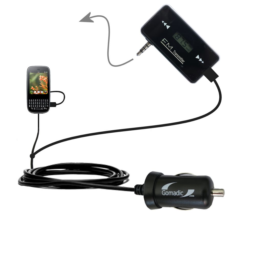 FM Transmitter Plus Car Charger compatible with the Palm Pixi