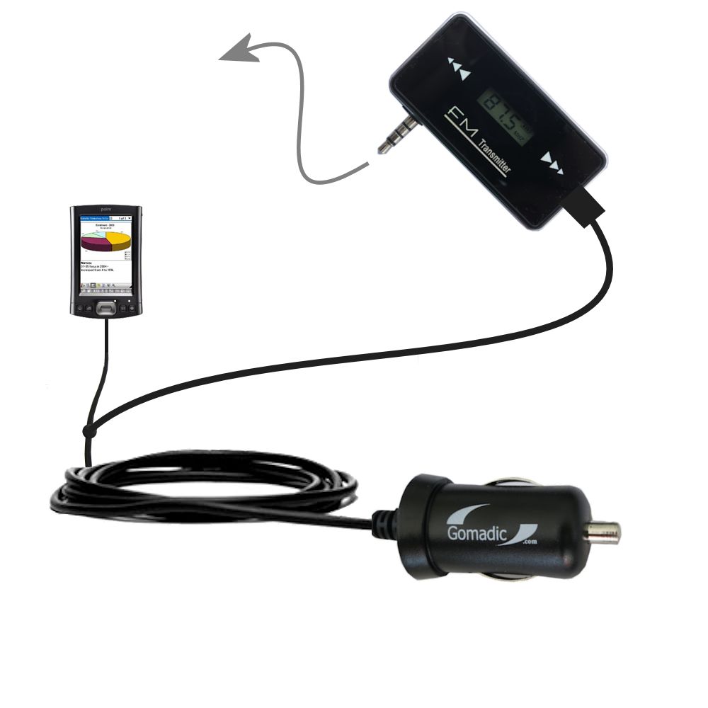 FM Transmitter Plus Car Charger compatible with the Palm Tx