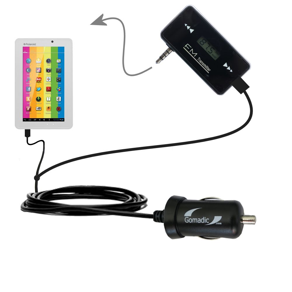 FM Transmitter Plus Car Charger compatible with the Polaroid PMID705