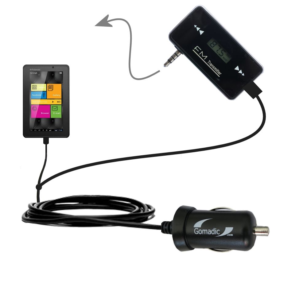 FM Transmitter Plus Car Charger compatible with the Polaroid PMID720