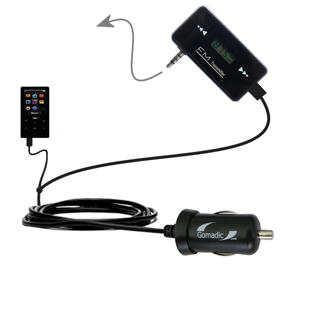 FM Transmitter Plus Car Charger compatible with the RCA M6104