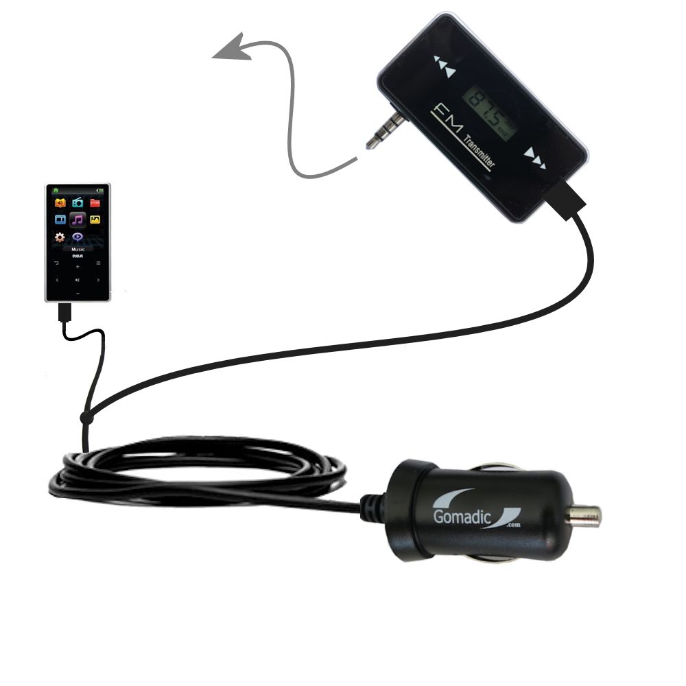 FM Transmitter Plus Car Charger compatible with the RCA M6208