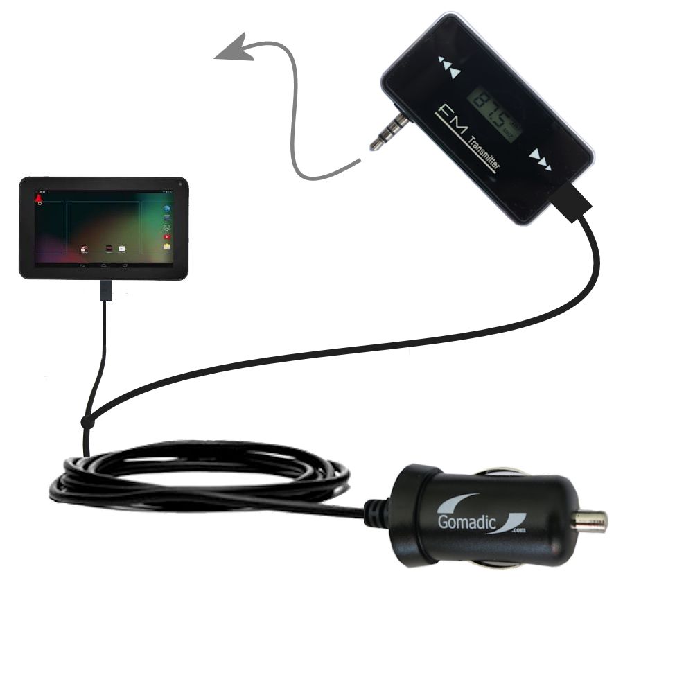 FM Transmitter Plus Car Charger compatible with the RCA RCT6272W23