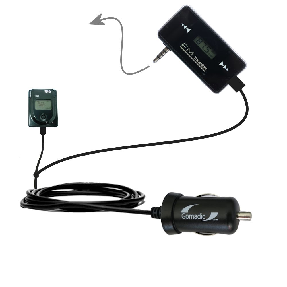 FM Transmitter Plus Car Charger compatible with the Rio Eigen