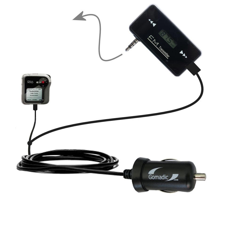FM Transmitter Plus Car Charger compatible with the Rio Karma