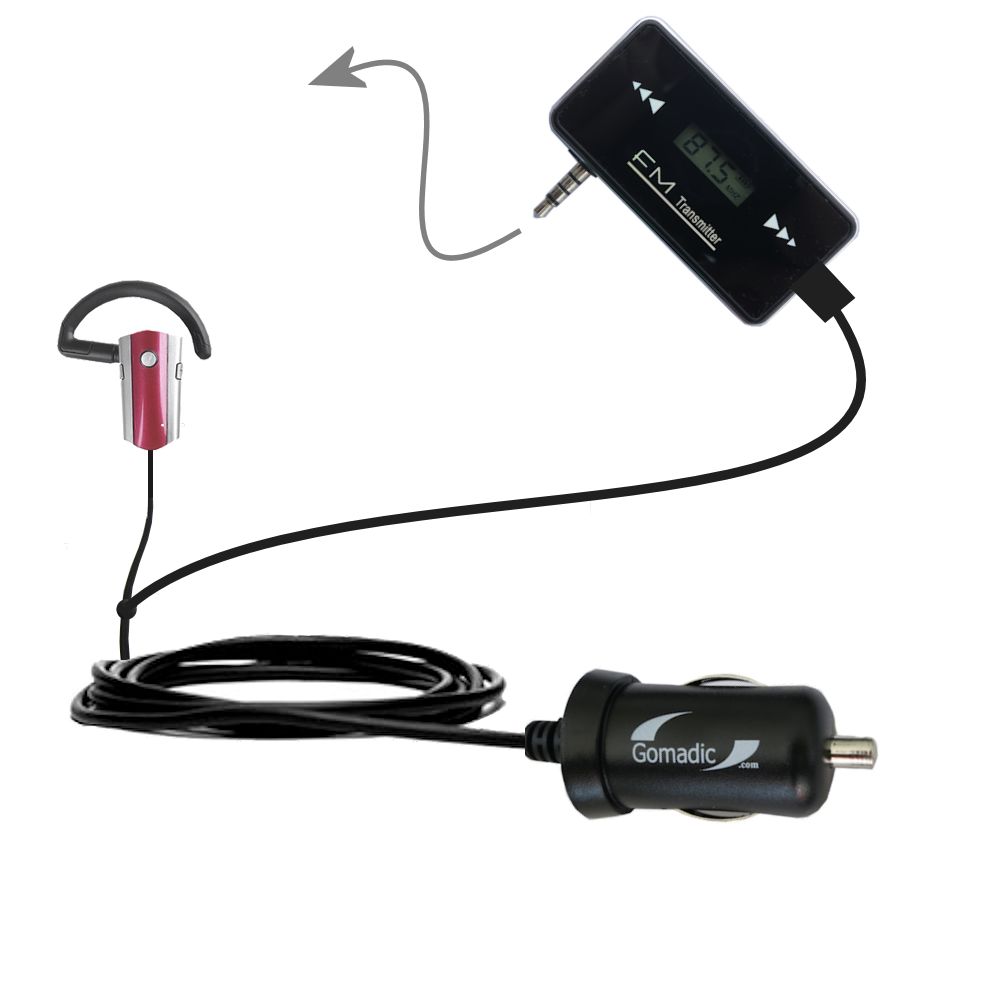 3rd Generation Powerful Audio FM Transmitter with Car Charger suitable for the Rockfish RF-SH230 RF-SH430 - Uses Gomadic TipExchange Technology