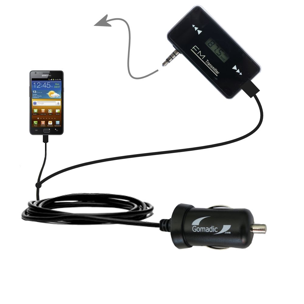FM Transmitter Plus Car Charger compatible with the Samsung 19100