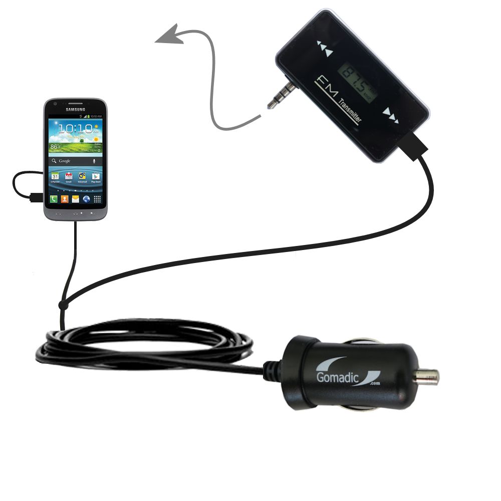 FM Transmitter Plus Car Charger compatible with the Samsung 4G LTE