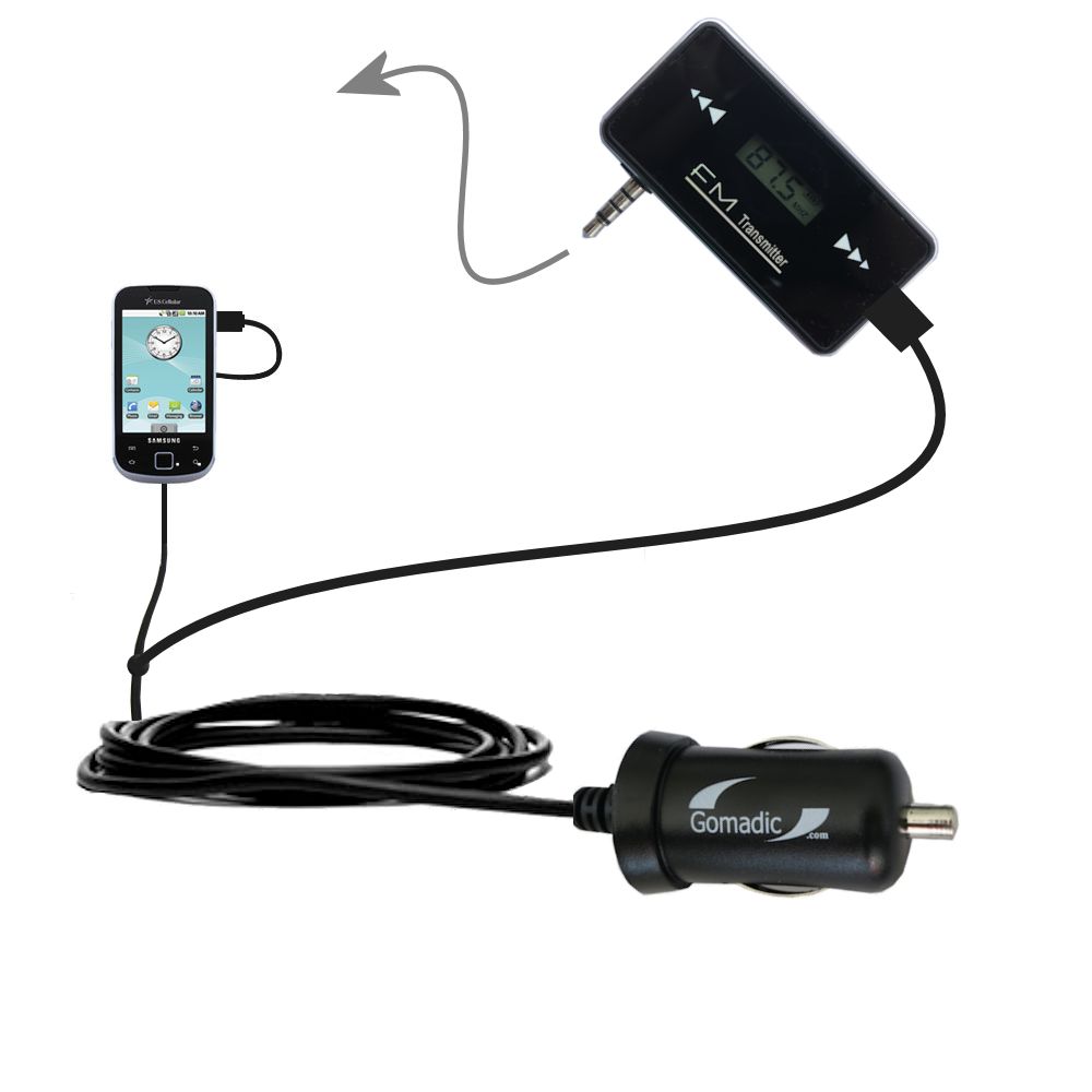FM Transmitter Plus Car Charger compatible with the Samsung Acclaim