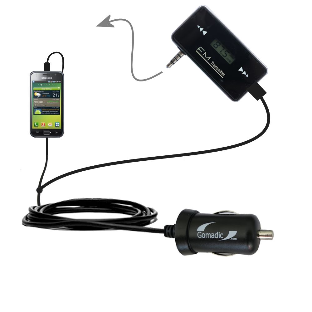 FM Transmitter Plus Car Charger compatible with the Samsung Epic 4G