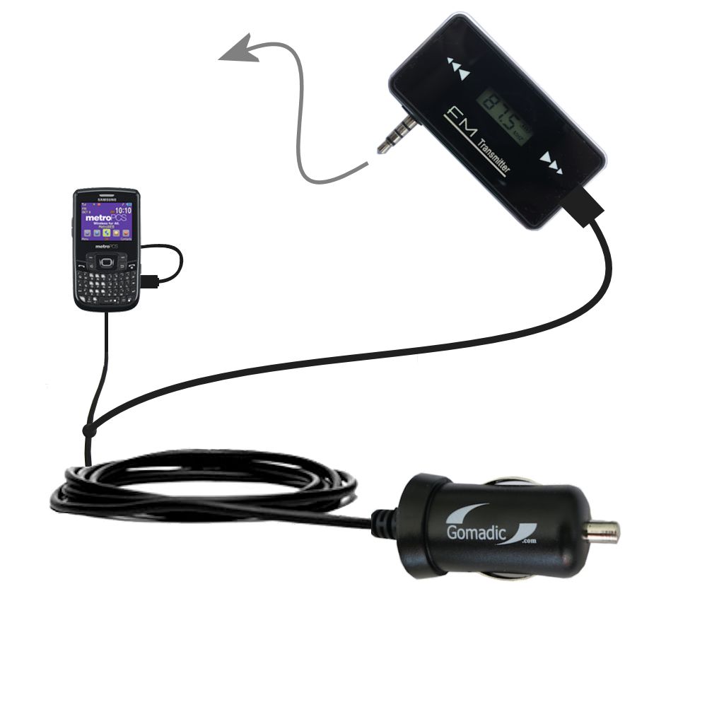 FM Transmitter Plus Car Charger compatible with the Samsung Freeform II