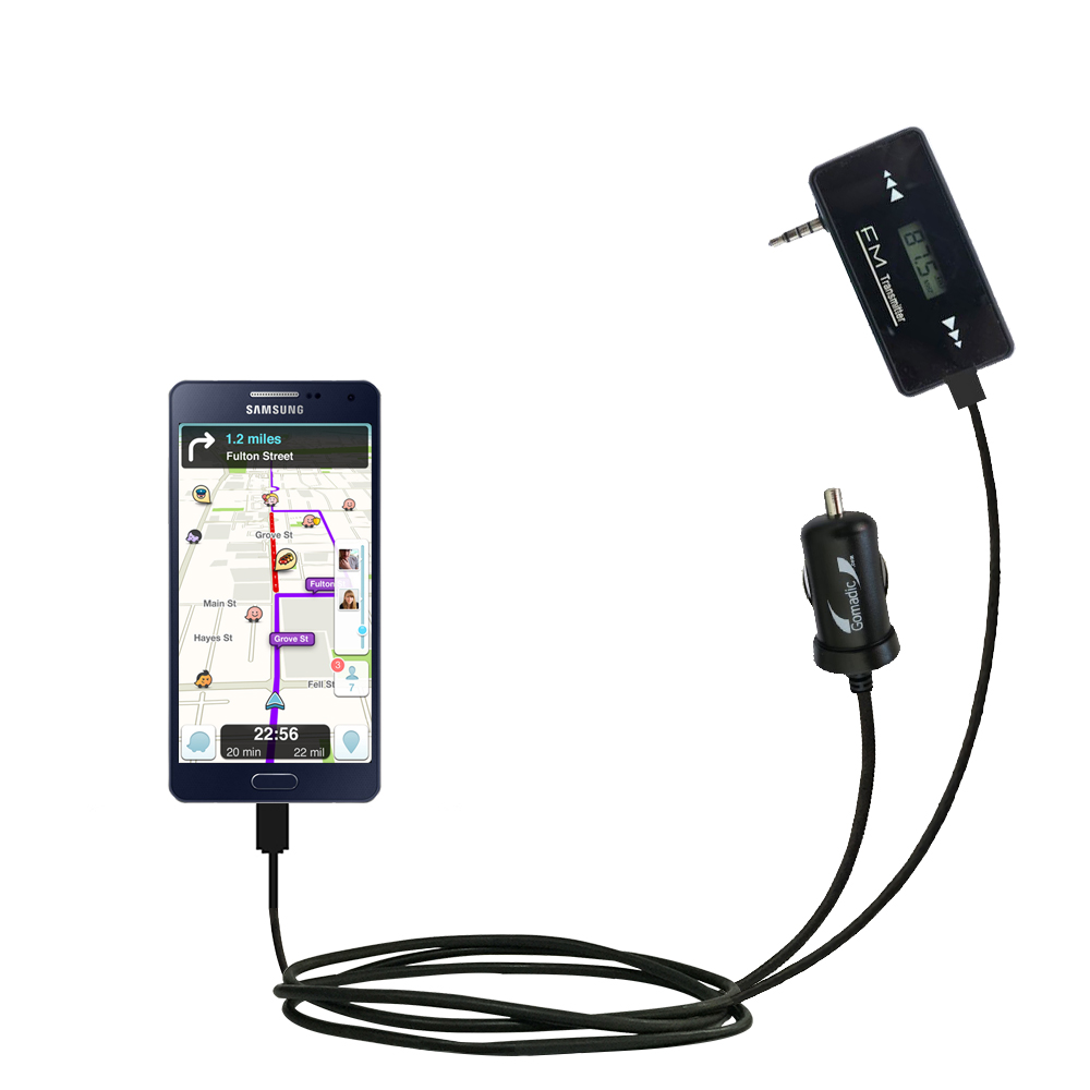 FM Transmitter Plus Car Charger compatible with the Samsung Galaxy A5