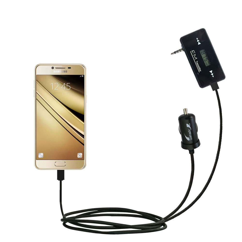 FM Transmitter Plus Car Charger compatible with the Samsung Galaxy C5