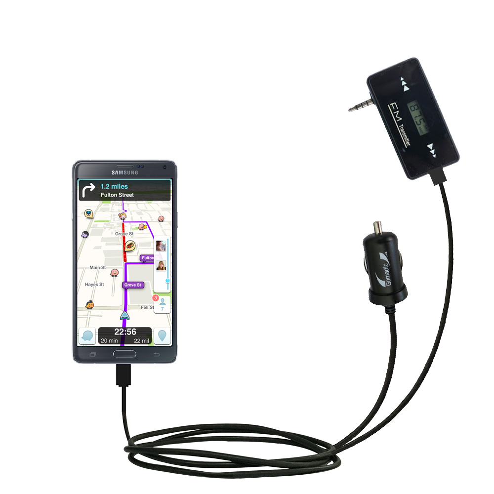 FM Transmitter Plus Car Charger compatible with the Samsung Galaxy Note Edge