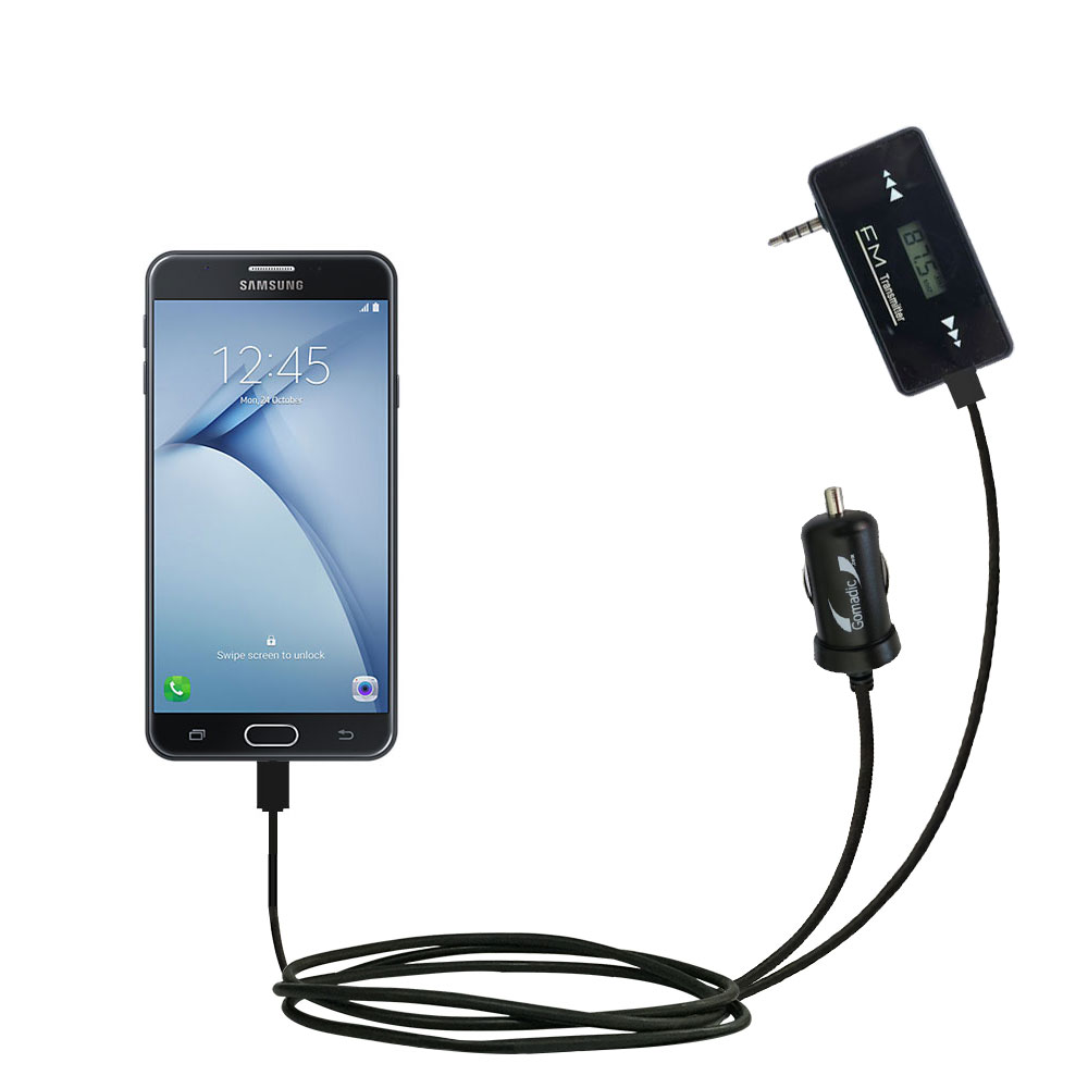 FM Transmitter Plus Car Charger compatible with the Samsung Galaxy On Nxt