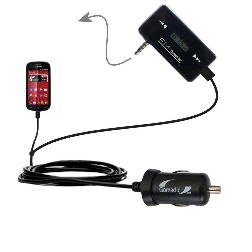 FM Transmitter Plus Car Charger compatible with the Samsung Galaxy Reverb