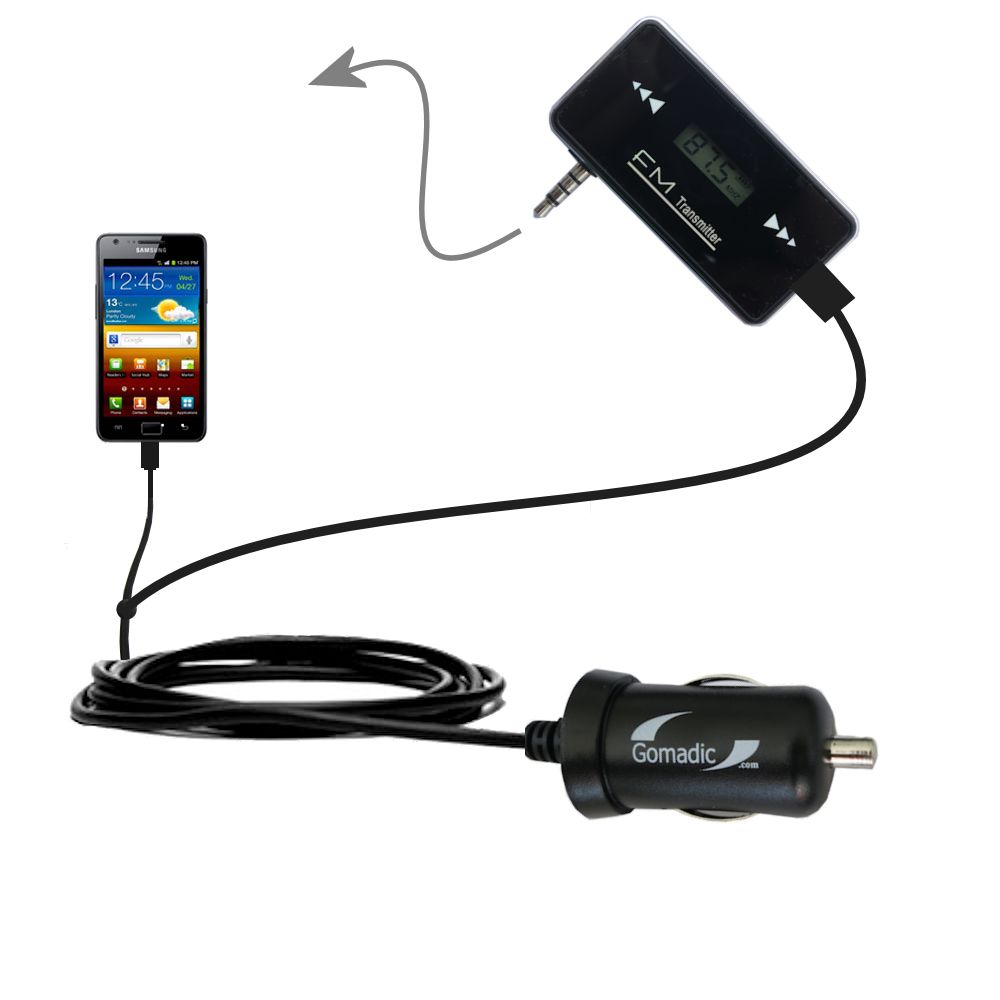 FM Transmitter Plus Car Charger compatible with the Samsung Galaxy S II