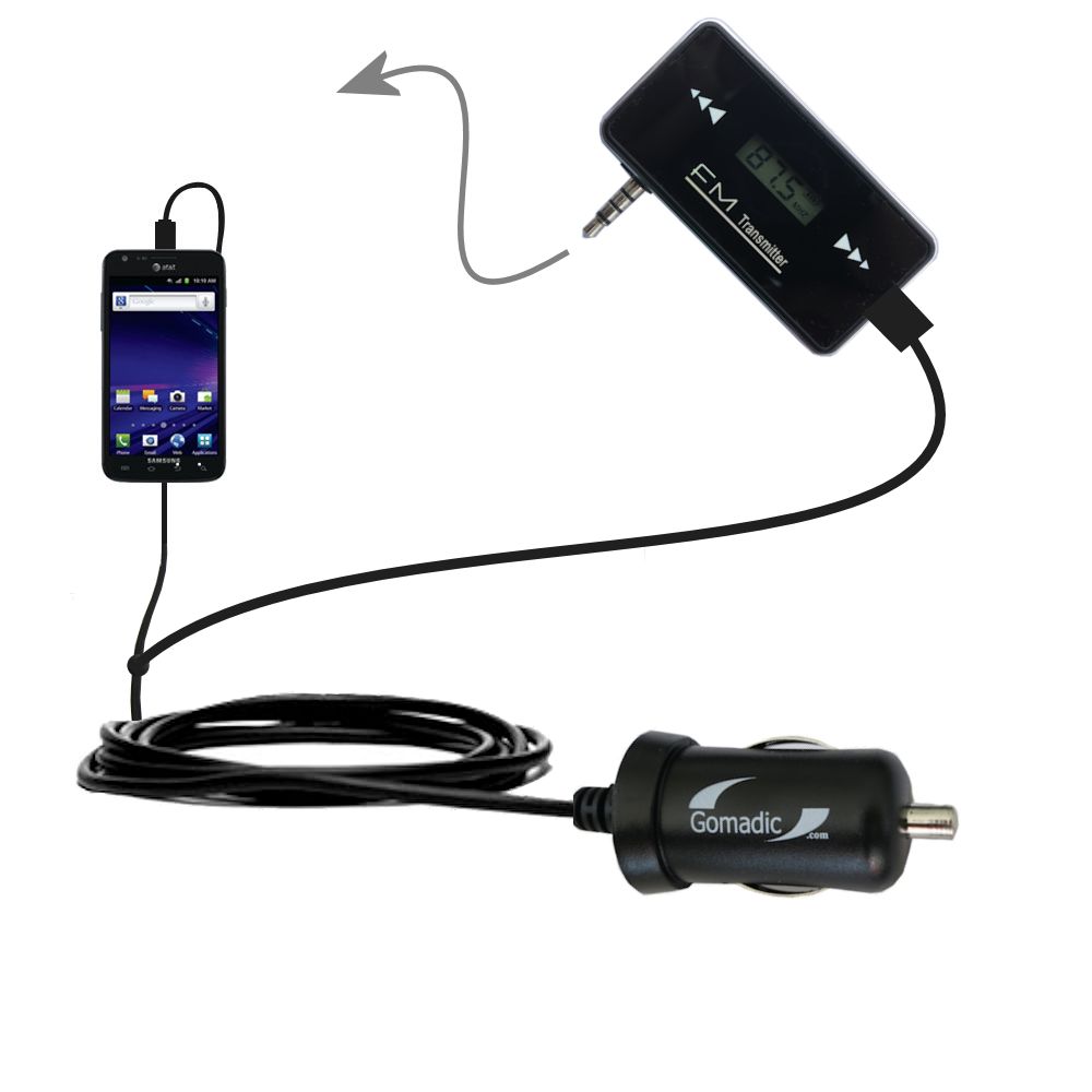 FM Transmitter Plus Car Charger compatible with the Samsung Galaxy S II Skyrocket