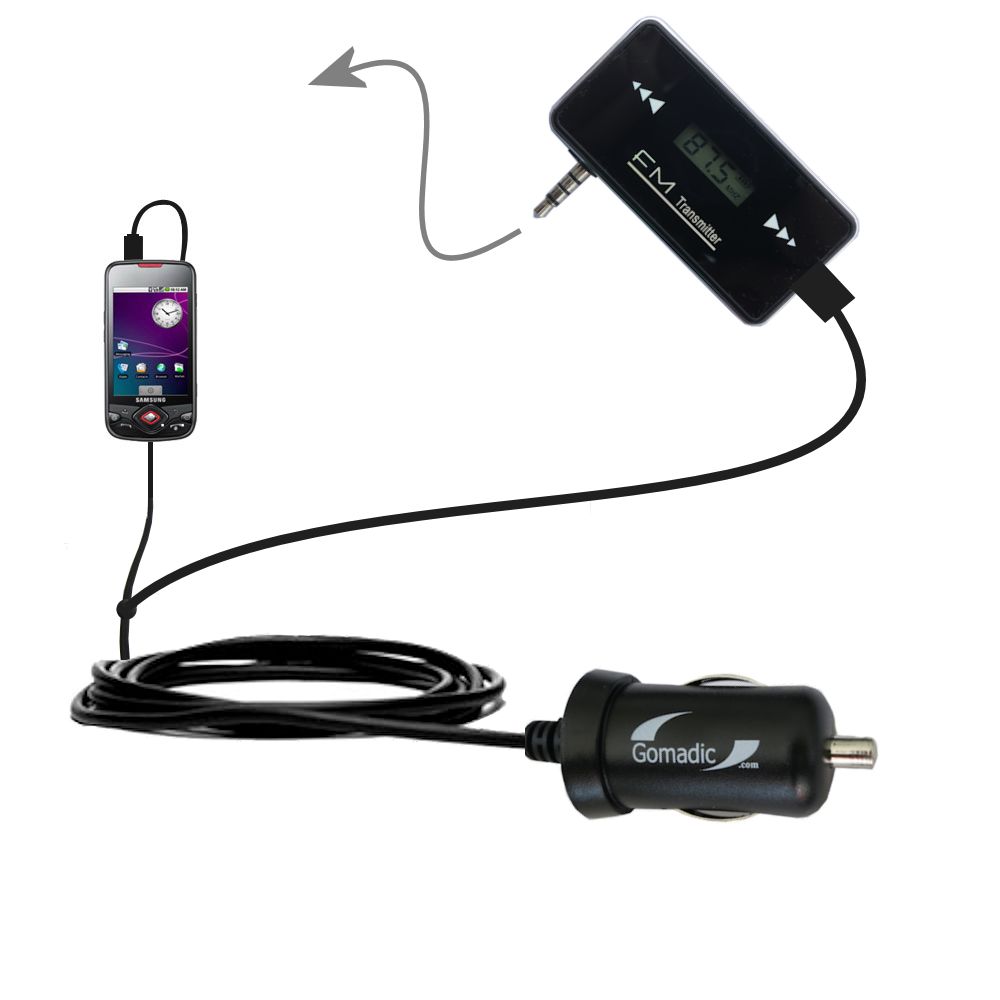 FM Transmitter Plus Car Charger compatible with the Samsung Galaxy Spica